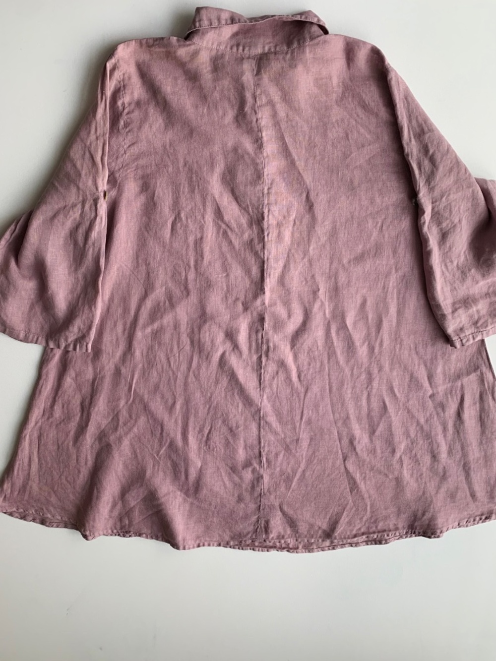 Match Point 100% Linen ¼ Button-Front Linen Tunic Size M Made in USA - Picture 8 of 11